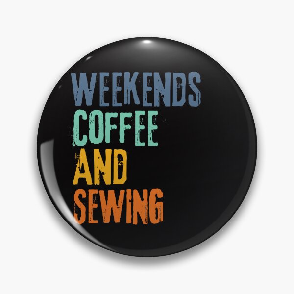 Item preview,  Funny Retro Weekends Coffee and Sewing designed and sold by WeirdlyRare.