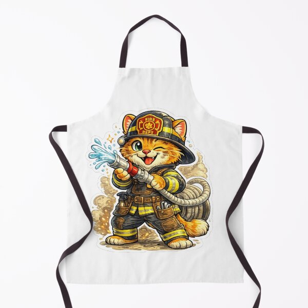Item preview, Funny Orange Tabby Cat Firefighter Fire Dept Sticker designed and sold by ZYNORAworld.