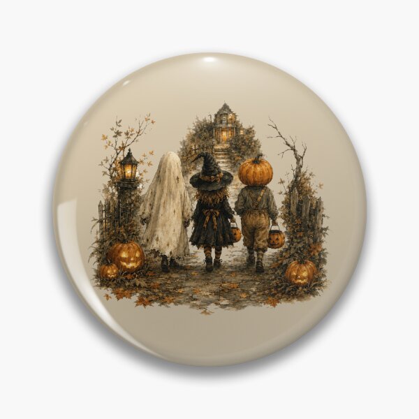 Item preview, Vintage Trick-or-Treaters Haunted House Halloween designed and sold by POD DYNASTY.