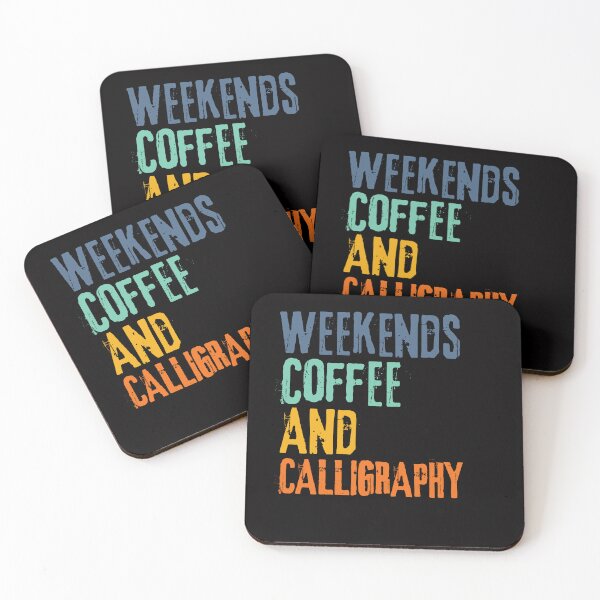 Item preview,  Funny Retro Weekends Coffee and Calligraphy  designed and sold by WeirdlyRare.