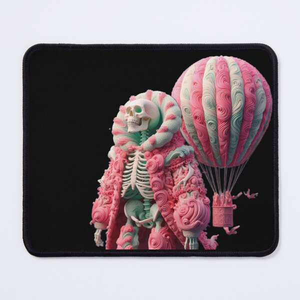 Item preview, Bubblegum Goth Skeleton and Pink Hot Air Balloon designed and sold by LujziWorld.