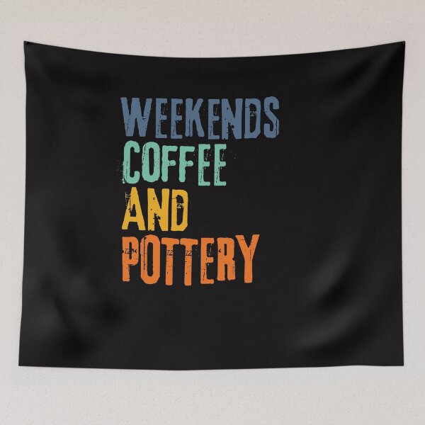 Item preview,  Funny Retro Weekends Coffee and Pottery designed and sold by WeirdlyRare.