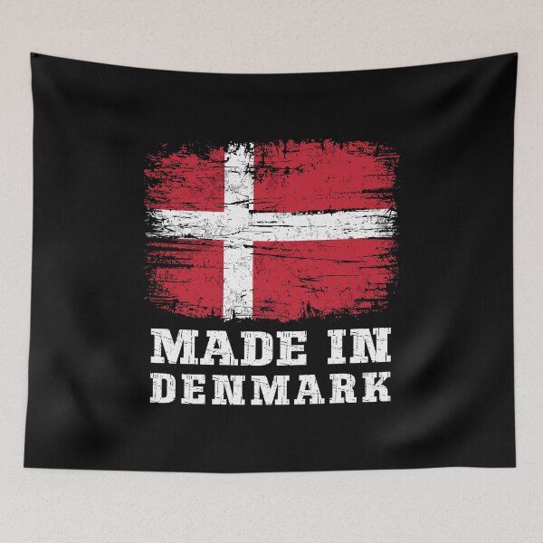 Item preview, Made in Denmark Retro Distressed Danish Flag designed and sold by Dmetalx Art Apparel.