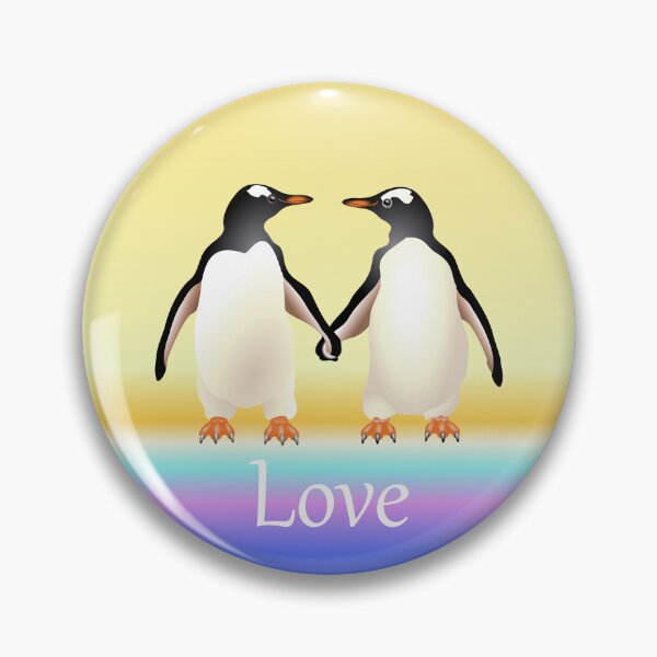 Item preview, 'Love' Gentoo Penguins holding hands (flippers)  designed and sold by Adamo-illustration.