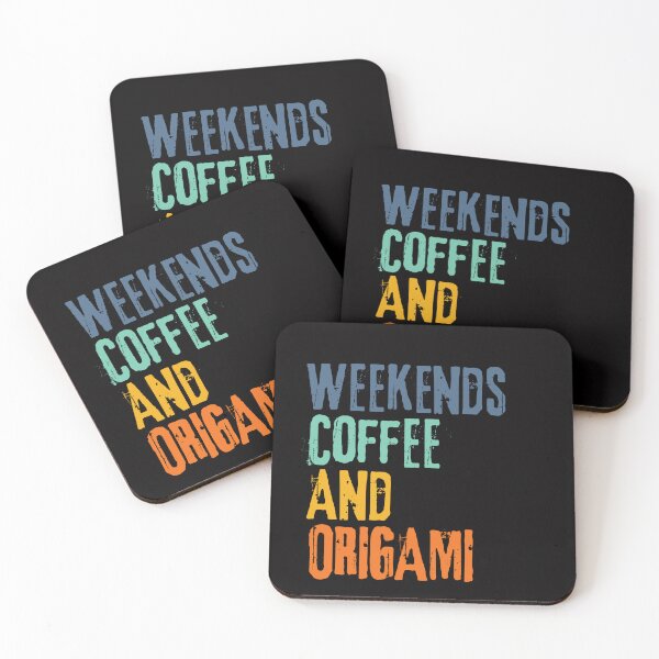 Item preview,  Funny Retro Weekends Coffee and Origami designed and sold by WeirdlyRare.
