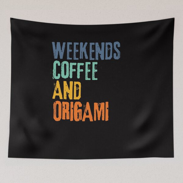 Item preview,  Funny Retro Weekends Coffee and Origami designed and sold by WeirdlyRare.