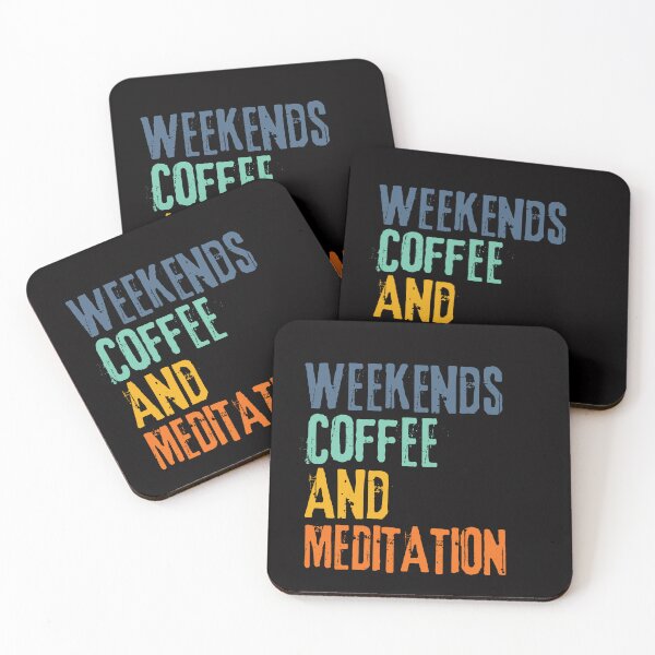 Item preview,  Funny Retro Weekends Coffee and Meditation designed and sold by WeirdlyRare.
