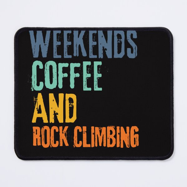 Item preview, Funny Retro Weekends Coffee and Rock Climbing designed and sold by WeirdlyRare.