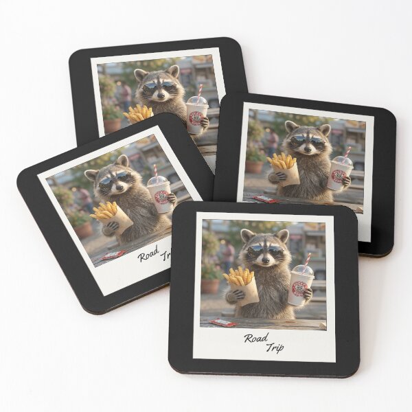 Item preview, Raccoon Road Trip Sunglasses Fries Soda designed and sold by Gravelpeak Co..