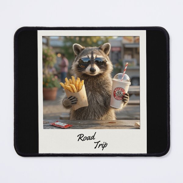 Item preview, Raccoon Road Trip Sunglasses Fries Soda designed and sold by Gravelpeak Co..
