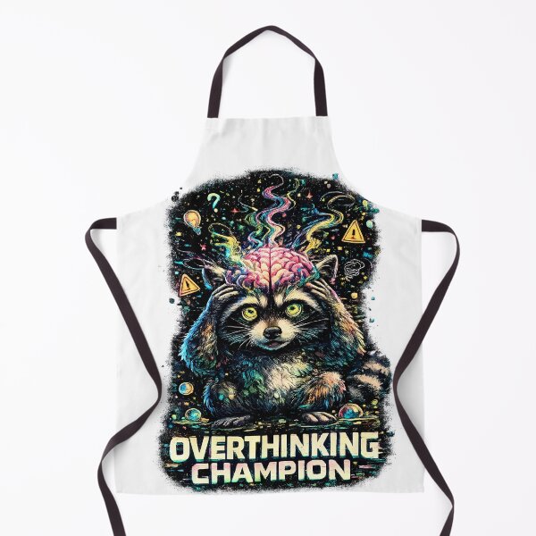 Item preview, Overthinking Champion Trippy Raccoon Funny Anxiety Design то designed and sold by RebelVibeX.