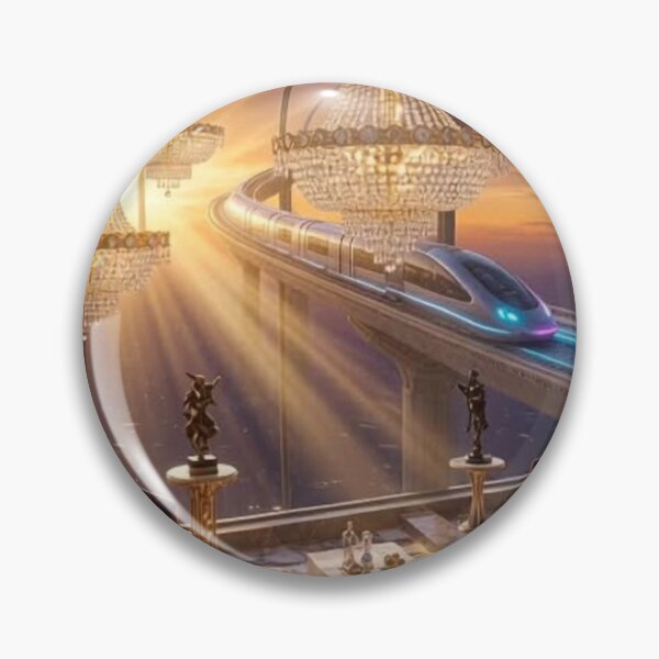 Item preview, Luxury Penthouse Living Room Crystal Chandelier Futuristic Train Sunset designed and sold by IRON SIREN.