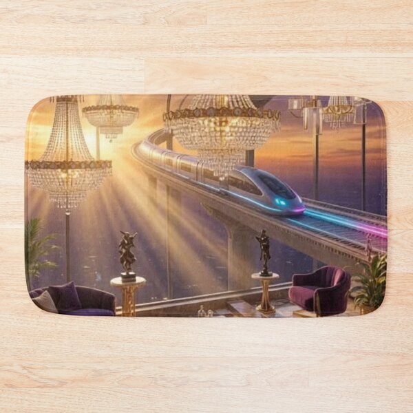 Item preview, Luxury Penthouse Living Room Crystal Chandelier Futuristic Train Sunset designed and sold by IRON SIREN.