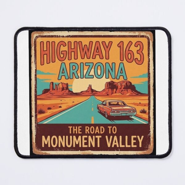 Item preview, Highway 163 Arizona – Road to Monument Valley Vintage Travel Design designed and sold by VladisWorld.