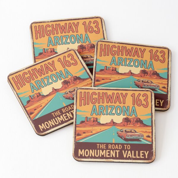 Item preview, Highway 163 Arizona – Road to Monument Valley Vintage Travel Design designed and sold by VladisWorld.