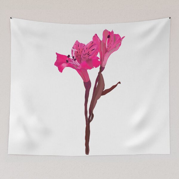 Item preview, Pink Alstroemeria Botanical Flower Hand-Drawn Illustration designed and sold by altastudio.