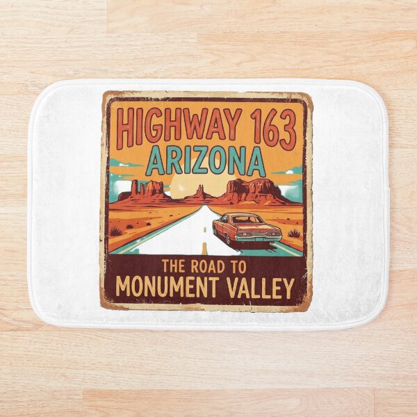 Artikelvorschau, Highway 163 Arizona – Straße zum Monument Valley Vintage Travel Design entworfen und verkauft von VladisWorld.