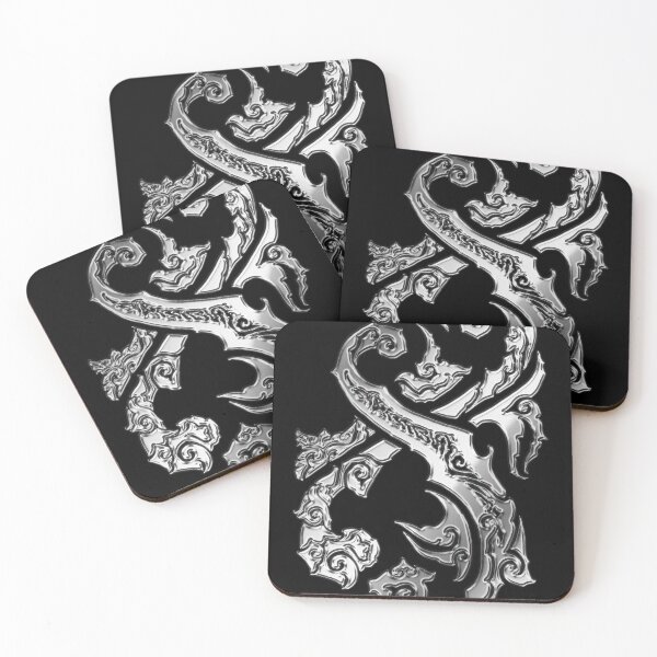 Item preview, Symmetrical Tribal Sigil – Dark Ornamental Symbol (chrome) designed and sold by JFOdesign.