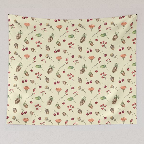 Item preview, Autumn Forest Pattern on Yellow designed and sold by Flowersforbear.