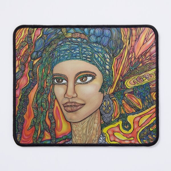 Item preview, Poli: Vibrant Psychedelic Goddess Portrait designed and sold by mimiartes.
