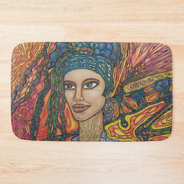 Item preview, Poli: Vibrant Psychedelic Goddess Portrait designed and sold by mimiartes.