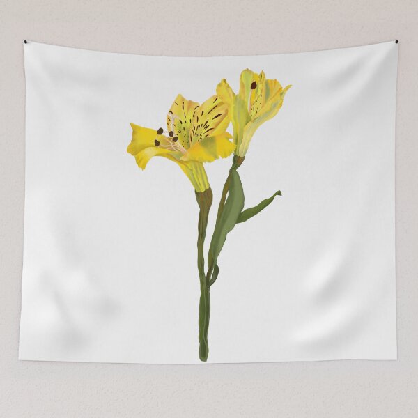 Item preview, Yellow Alstroemeria Botanical Flower Hand-Drawn Illustration designed and sold by altastudio.