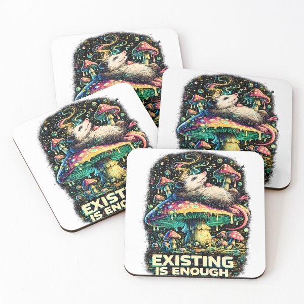 Item preview, Existing Is Enough Trippy Opossum Psychedelic Funny Design designed and sold by RebelVibeX.