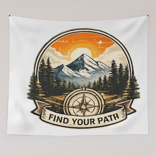 Item preview, Find Your Path Compass & Mountain Adventure Design for Hikers, Campers and Nature Lovers–Find Your Path Mountain Adventure Compass Vintage Outdoor Design designed and sold by vansaidshop ⭐⭐⭐⭐⭐.