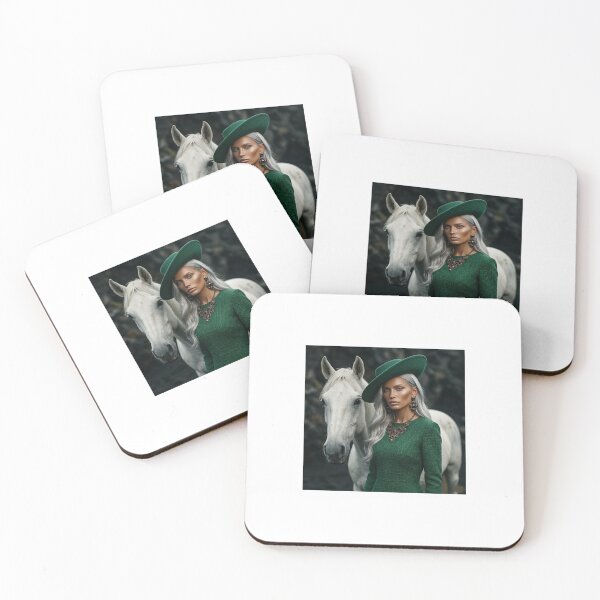 Item preview, Vogue Style Fine Art Portrait with White Horse designed and sold by marianka91.