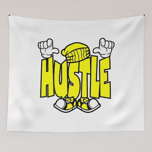 Item preview, Hustle – Motivational Cartoon Character Bold Retro Design Gift for Gym Lovers designed and sold by NFTWords.