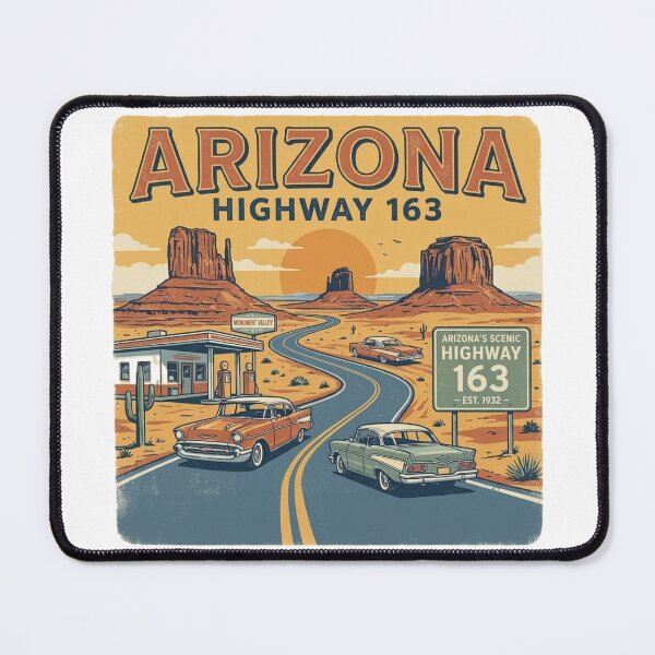 Item preview,  Highway 163 Arizona – Road to Monument Valley Vintage Travel Design designed and sold by VladisWorld.