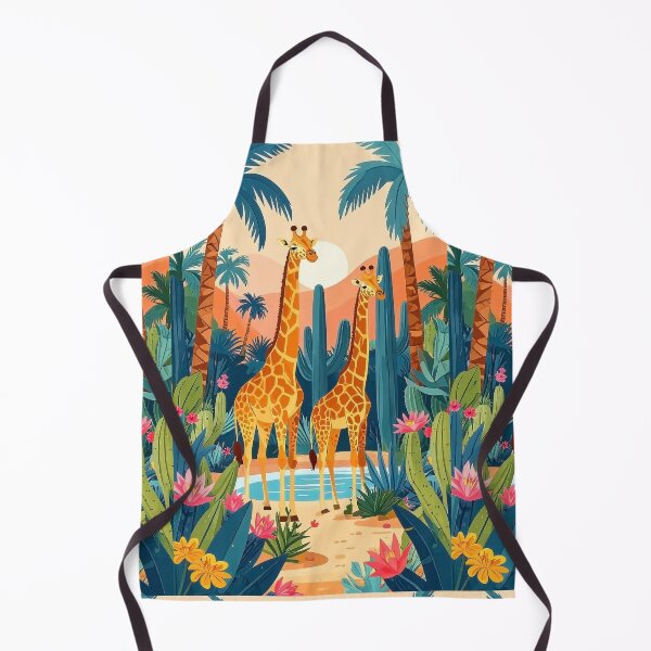 Item preview, Two giraffes in an oasis with the tropical background designed and sold by Mevissart.