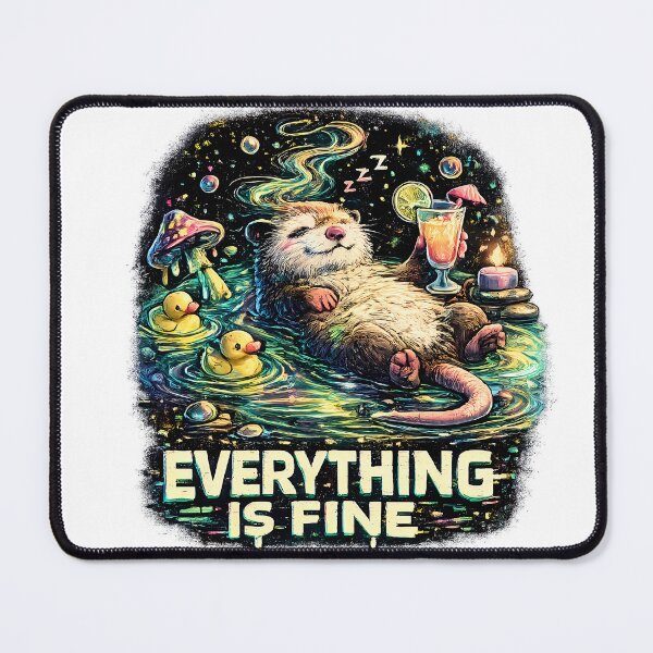 Item preview, Everything Is Fine Trippy Opossum Funny Psychedelic Design designed and sold by RebelVibeX.