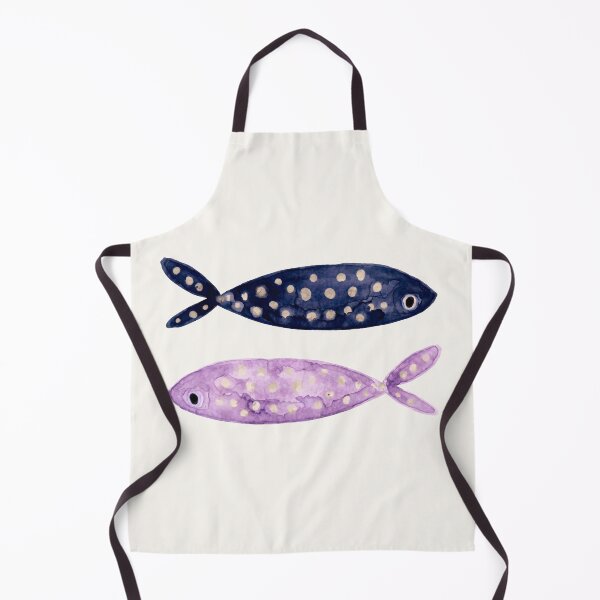 Item preview, Minimalist Indigo Blue and Purple Spotted Fish Watercolor designed and sold by MoonOpuluna.