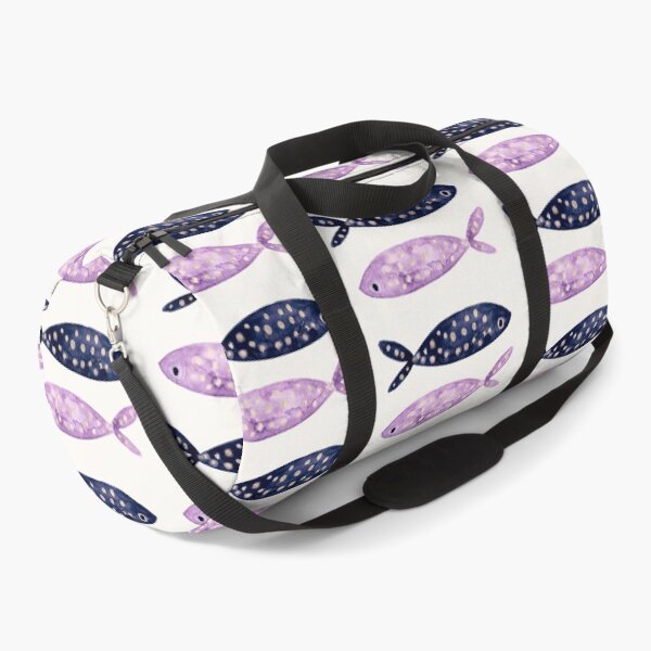 Item preview, Minimalist Indigo Blue and Purple Spotted Fish Watercolor designed and sold by MoonOpuluna.
