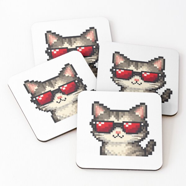 Item preview, Cool Pixel Cat Sticker designed and sold by Tkhtbrand.