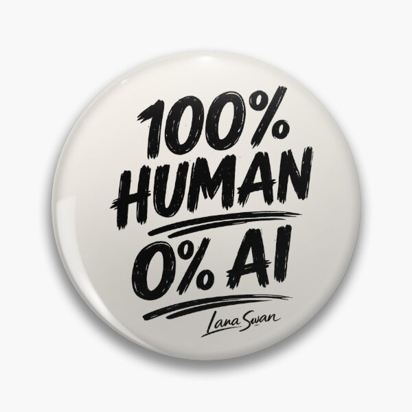 Item preview, 100% HUMAN 0% AI | Funny Typography Design | Retro Statement Graphic designed and sold by BlueberrySwan.