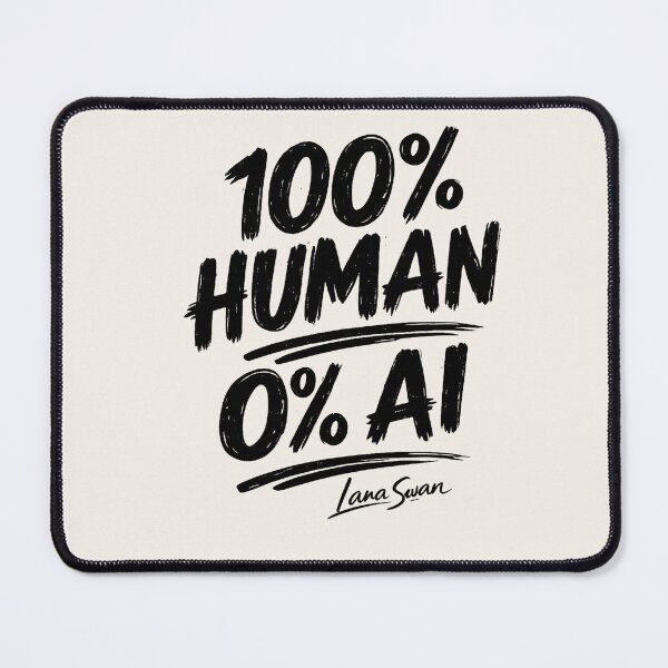 Item preview, 100% HUMAN 0% AI | Funny Typography Design | Retro Statement Graphic designed and sold by BlueberrySwan.