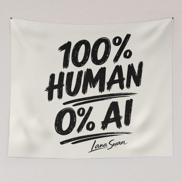 Item preview, 100% HUMAN 0% AI | Funny Typography Design | Retro Statement Graphic designed and sold by BlueberrySwan.
