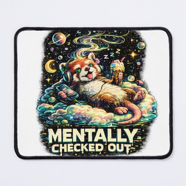 Item preview, Mentally Checked Out Trippy Red Panda Funny Psychedelic Design designed and sold by RebelVibeX.