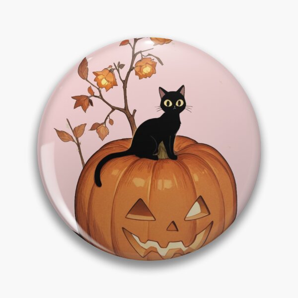 Item preview, Cute Halloween Black Cat & Glowing Pumpkin designed and sold by BLUESKY11a.