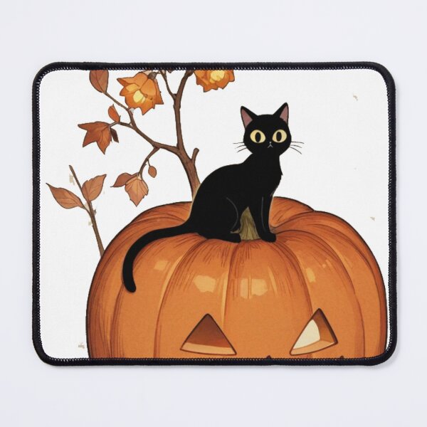 Item preview, Cute Halloween Black Cat & Glowing Pumpkin designed and sold by BLUESKY11a.