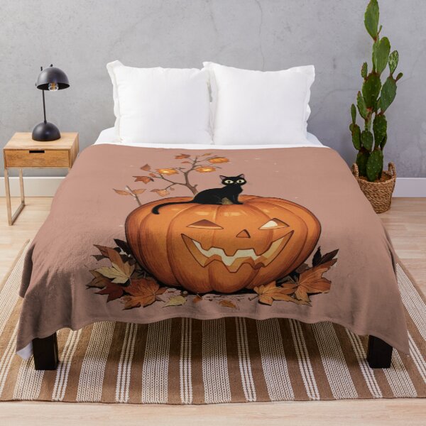 Item preview, Cute Halloween Black Cat & Glowing Pumpkin designed and sold by BLUESKY11a.