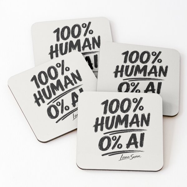 Item preview, 100% HUMAN 0% AI | Grey Minimalist Design | Funny Creator Quote designed and sold by BlueberrySwan.