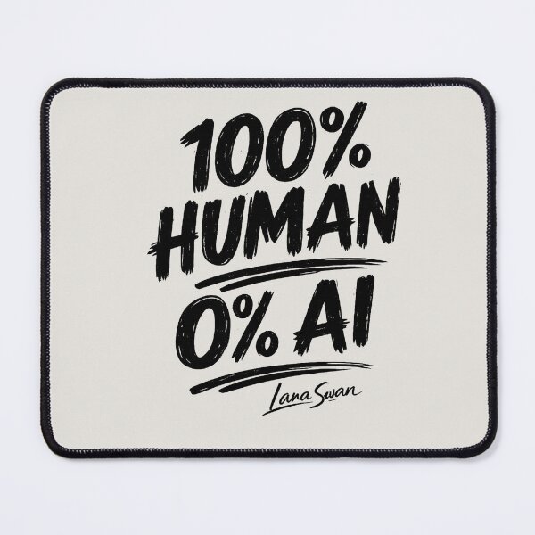 Item preview, 100% HUMAN 0% AI | Grey Minimalist Design | Funny Creator Quote designed and sold by BlueberrySwan.