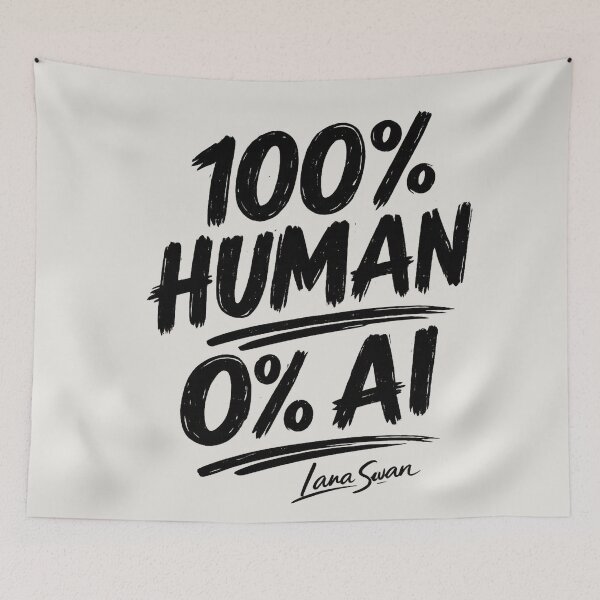 Item preview, 100% HUMAN 0% AI | Grey Minimalist Design | Funny Creator Quote designed and sold by BlueberrySwan.