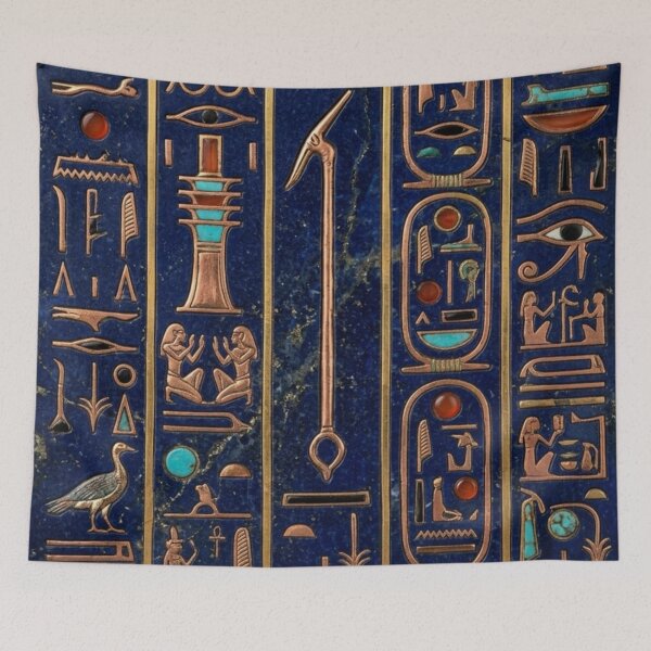 Item preview, Authentic Ancient Egyptian Hieroglyphics Lapis Lazuli Art Design designed and sold by Queen Cleopatra.