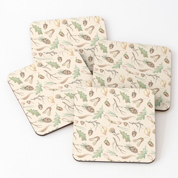 Item preview, Autumn Forest Findings Pattern on Orange-Cream Background designed and sold by Flowersforbear.