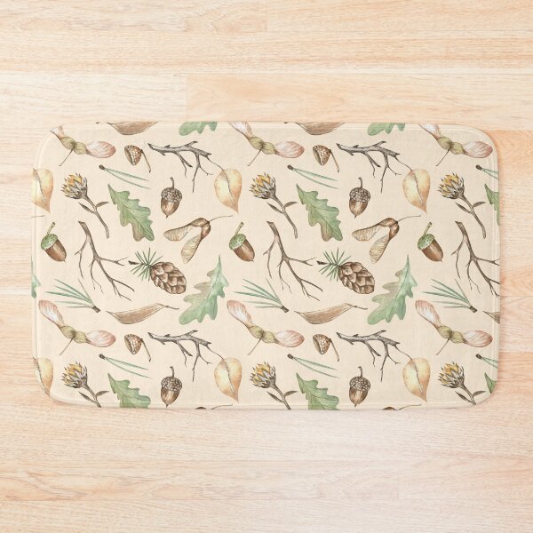 Item preview, Autumn Forest Findings Pattern on Orange-Cream Background designed and sold by Flowersforbear.