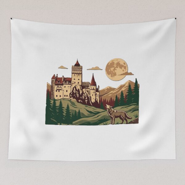 Item preview, Transylvania Castle Under the Full Moon – Gothic Romania Design designed and sold by VladisWorld.